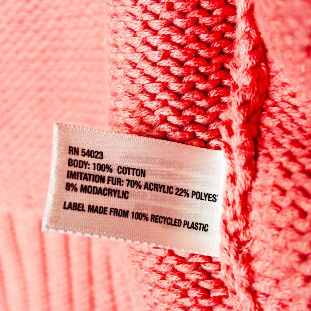 GapKids Girls Coral Pink Faux Fur‎ Zip Up Sweater Jacket Size XS 4/5